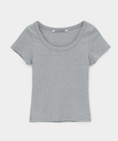 BLACKUP tシャツ 「MADE」 ポプニUネック半袖Tシャツ レディース