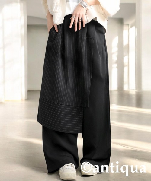 antiqua（アンティカ） パンツ レイヤードラップパンツ レディース