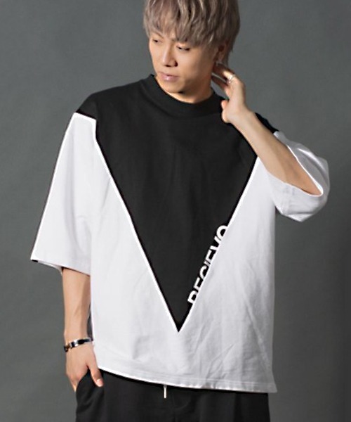 REGIEVO（レジエボ） tシャツ バイカラー切替 スポティーTシャツ 半袖