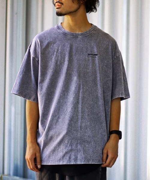 tシャツ 「Leyline」ウォッシュ加工Tシャツ「Stone wash tee」 メンズ