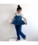 ベスト デニムビスチェ&チュニックセット キッ...の詳細画像1