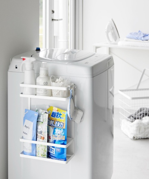 tower バス トイレ tower（タワー）洗濯機横マグネット収納ラック 2段