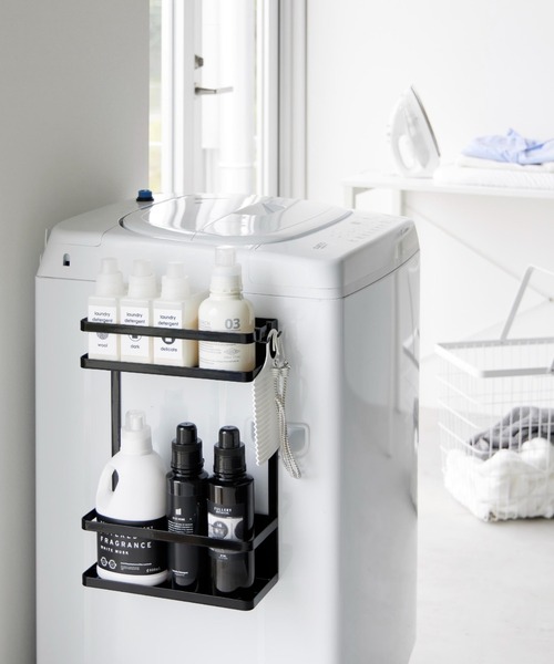 tower バス トイレ tower（タワー）洗濯機横マグネット収納ラック 2段