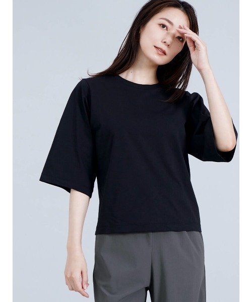 tシャツ クルーネックコットンTシャツ レディース