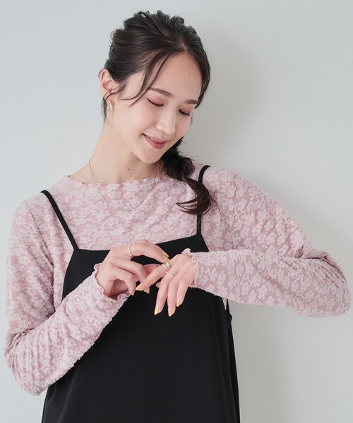 tシャツ 前後着用シャツレイヤード配色トップス　　＠ レディース 配色レイヤード風シャツ レディース トップス 7分袖 送料無料・6