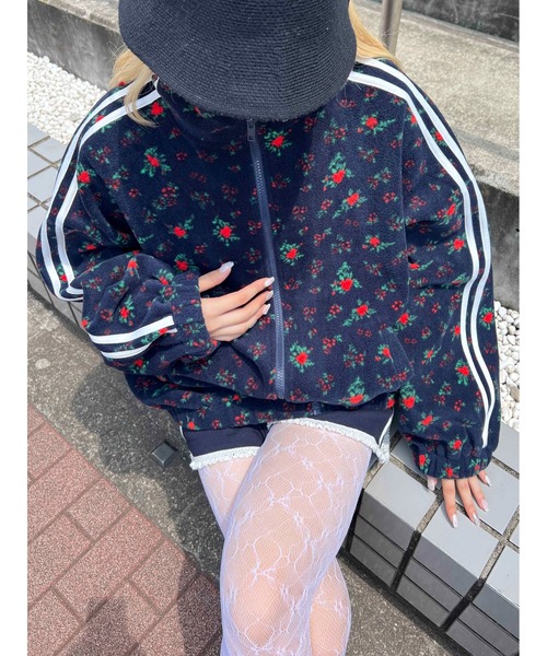ジャケット ブルゾン リトルフラワー2ラインフリースジャケット レディース