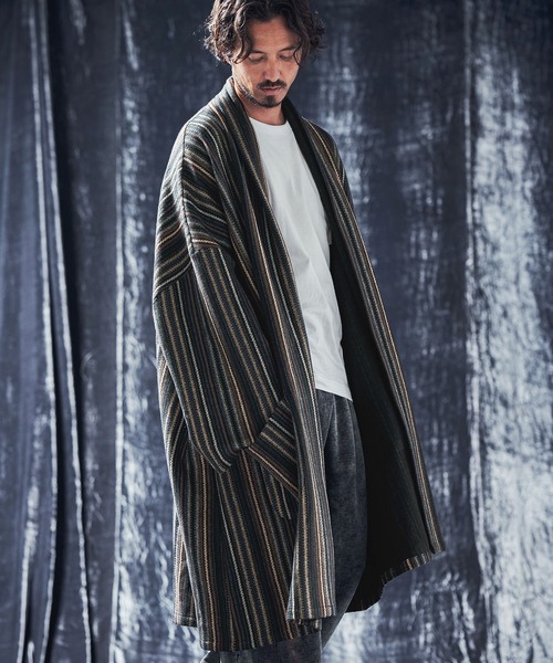 ANGENEHM カーディガン mcg3535-Stripe melange jacquard knit