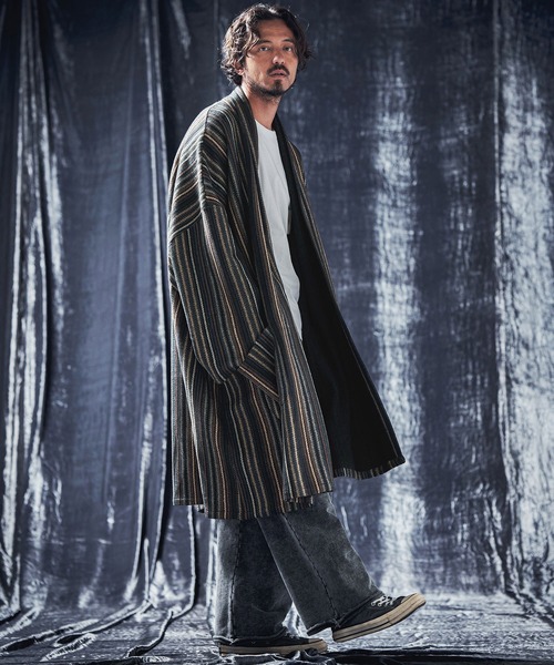 ANGENEHM カーディガン mcg3535-Stripe melange jacquard knit