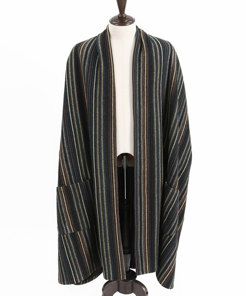 ANGENEHM カーディガン mcg3535-Stripe melange jacquard knit