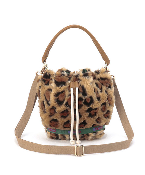 【LeSportsac】ウォームキャメル レオパードパースモールバッグ LeSportsac ショルダーバッグ バッグ SM DRAWSTRING BAG