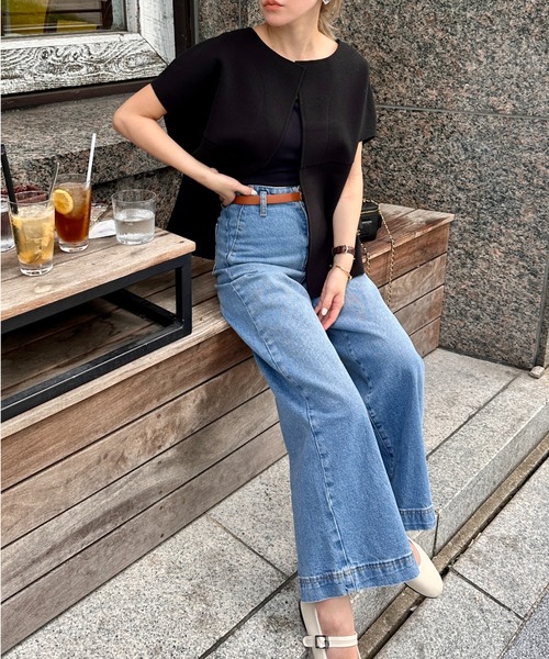 ベスト ジレ ノーカラーニットモッサベスト レディース StyleSea ベスト ジレ ノーカラーニットモッサベスト レディース