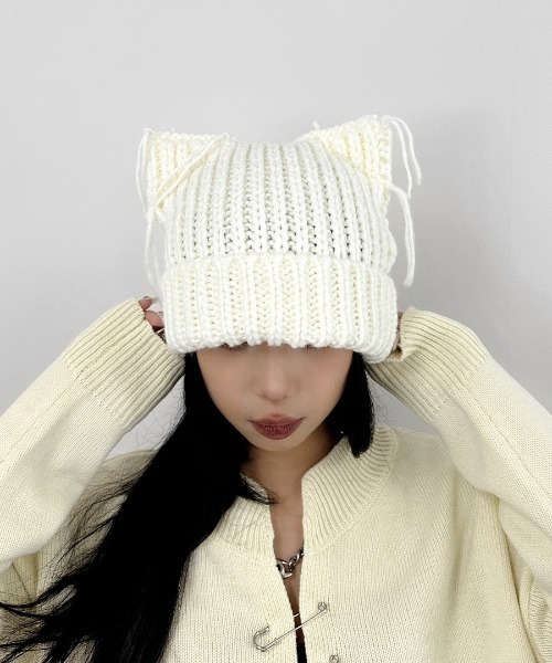ニットキャップ・ビーニー IVY OAK \"Annie Lie\" balaclava (IO210079 ANNIE LEEBE453) ANNIE LEE Balaclava Beige | in stylish ribbed look