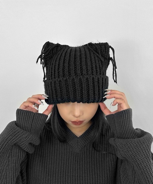 ◆ぴゅれぐみ◆（未使用）LOEWE ニット帽 黒 モヘヤウール　ビーニー 360627600_2.jpg
