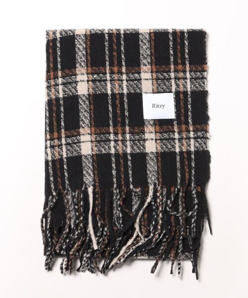 マフラー ストール チェック柄 ボリュームマフラー レディース