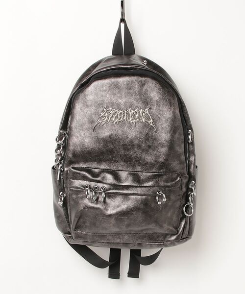 【極美品✨】GLARE メタルロゴバックパック y2k　パンク　リュック GLARE（グレア） デイバック リュック 「GLARE」メタルロゴ バック