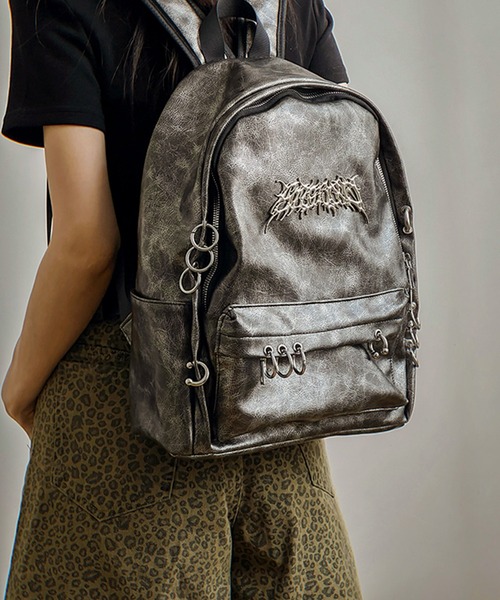 【GLARE】メタルロゴ バックパック l logo backpack GLARE（グレア） デイバック リュック 「GLARE」メタルロゴ バック