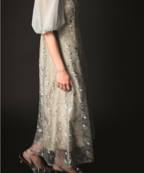 DONOBAN ドレス 「ANDRESD」organdy sleeve dress Aラインドレス