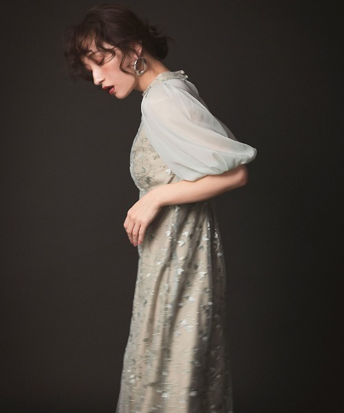 パーティードレス　ANDRESD DONOBAN ドレス 「ANDRESD」organdy sleeve dress Aラインドレス