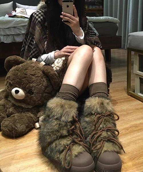 AsRiRe ブーツ フワフワ厚底ボアブーツ レディース : ZOZOTOWN Yahoo