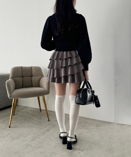 ブラックフリルミニスカート 3段フリルミニスカート（スカート）｜17HR（セブンティーンアワーズ