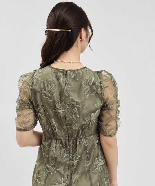 TRUDEA パーティードレス　お呼ばれドレス TRUDEA（トルディア） ドレス ヨークスリットレースドレス : ZOZOTOWN