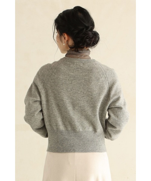 cawaii カーディガン 首元から流れるアシンメトリーレースカーディガン