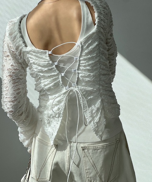 chuclla（チュクラ） tシャツ 2wayジャガードレーシートップス