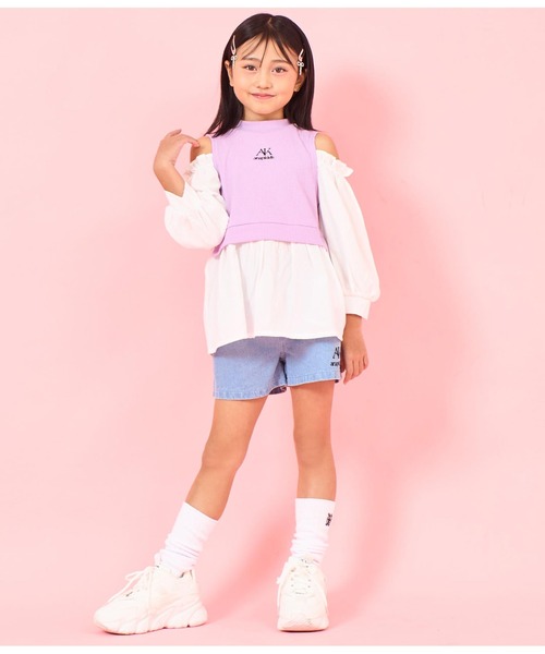 Apolina Kids ブラウス ANAP kids（アナップキッズ） ブラウス シャツ 肩アキコンビブラウス