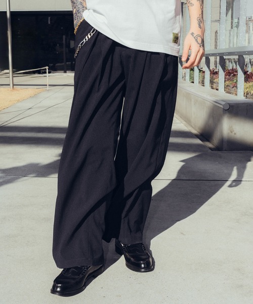 Subciety（サブサエティ） ワイドパンツ スラックス Cross tuck slacks
