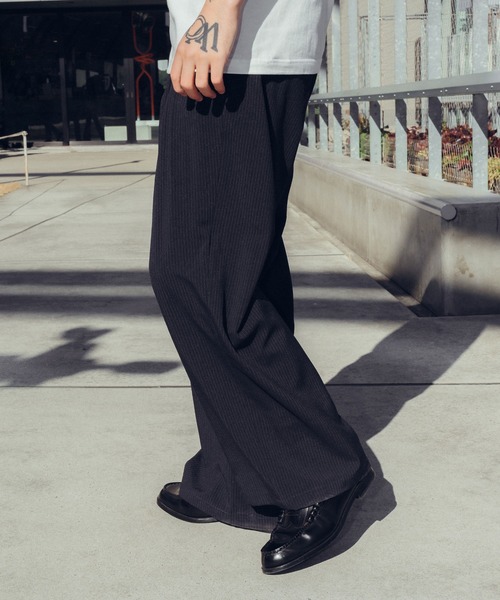 Subciety（サブサエティ） ワイドパンツ スラックス Cross tuck slacks