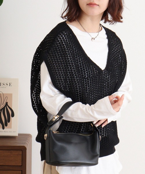 アイレット透かし編み ニットボレロ(トップス)｜TO BE CHIC