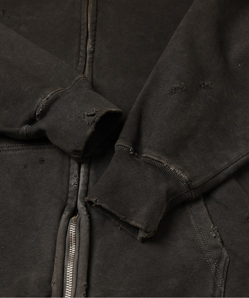JieDa（ジエダ） パーカー DAMAGE PATCH ZIP HOODIE メンズ レディース