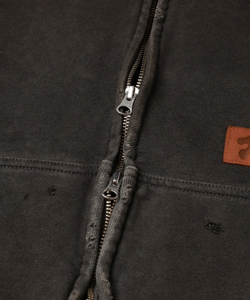 JieDa（ジエダ） パーカー DAMAGE PATCH ZIP HOODIE メンズ レディース