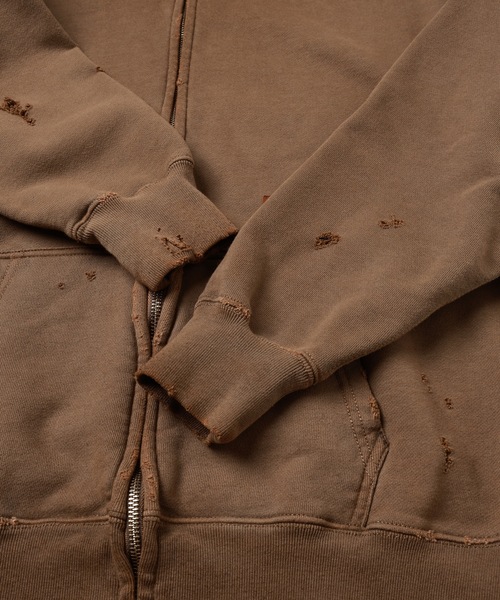 JieDa（ジエダ） パーカー DAMAGE PATCH ZIP HOODIE メンズ レディース