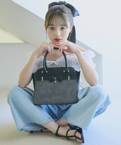 Samantha Vega ハンドバッグ フローラルアクセントリボン