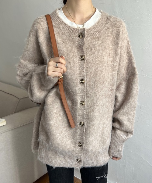 「Doula Doula」 ニットカーディガン FREE モカ レディース_画像3