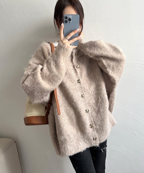 「Doula Doula」 ニットカーディガン FREE モカ レディース_画像7