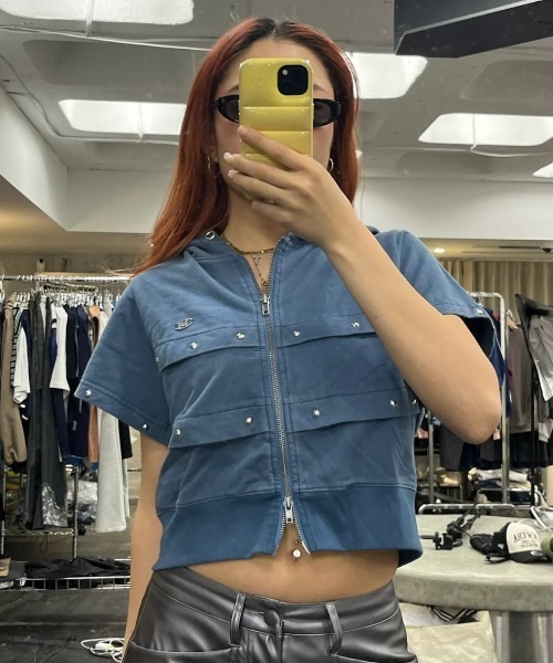 HTH パーカー short sleeve zip hoodie レディース : ZOZOTOWN Yahoo