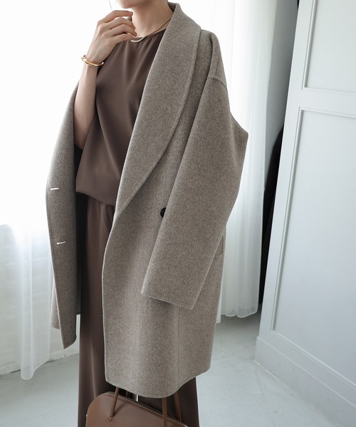 「evernavy」 コート M チャコールグレー レディース_画像8