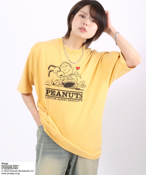 70s 80s スヌーピー プリント 半袖 Tシャツ レディース XL 古着 ヴィンテージ キャラクター フットボール タイプ ワンピース 大きいサイズ 70年代 USA製 ARTEX SNOOPY スヌーピー キャラクタープリントTシャツ