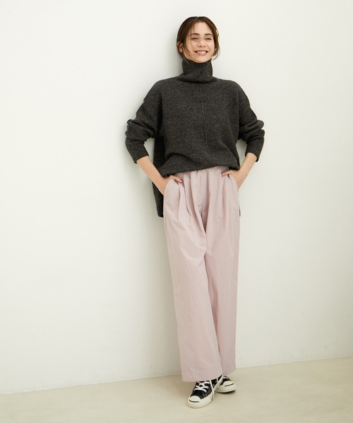 「LE CERCLE par rope'」 タートルネックニット L チャコールグレー レディース_画像3