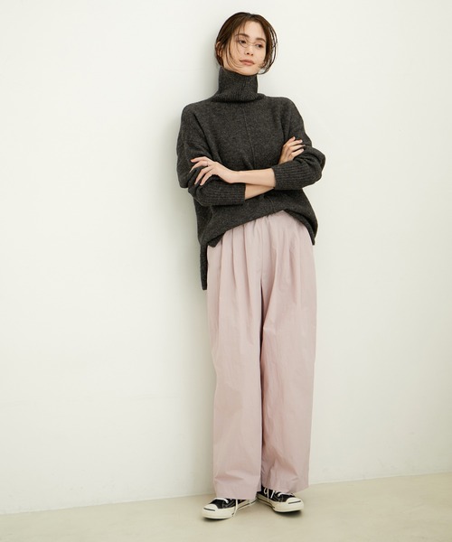 「LE CERCLE par rope'」 タートルネックニット L チャコールグレー レディース_画像4