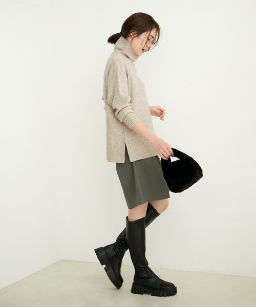 「LE CERCLE par rope'」 タートルネックニット L チャコールグレー レディース_画像5