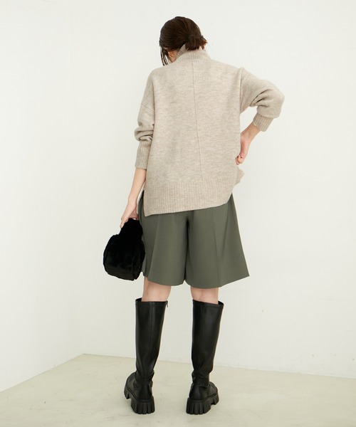 「LE CERCLE par rope'」 タートルネックニット L チャコールグレー レディース_画像7