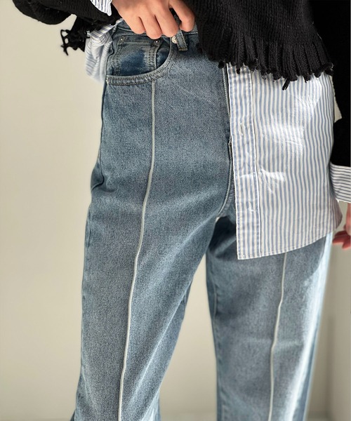 [chuclla] обработка Denim брюки M голубой женский 