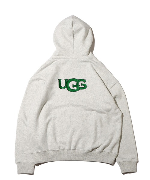 「UGG」 プルオーバーパーカー M ライトグレー レディース