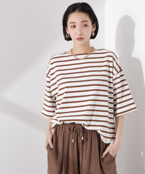 tシャツ パネルボーダーワイドトップス レディース | NANO universe | 04