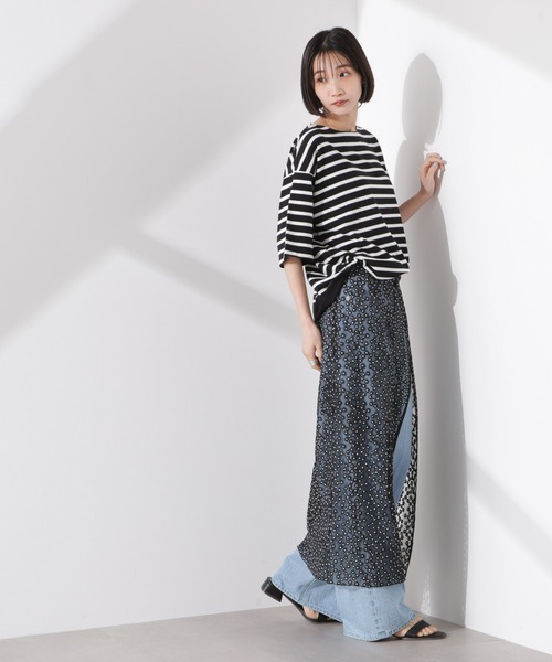 tシャツ パネルボーダーワイドトップス レディース | NANO universe | 14