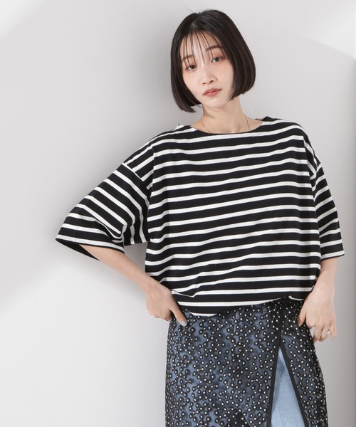 tシャツ パネルボーダーワイドトップス レディース | NANO universe | 11