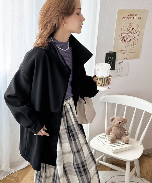 [classicalelf] пальто с отложным воротником MEDIUM Brown женский 